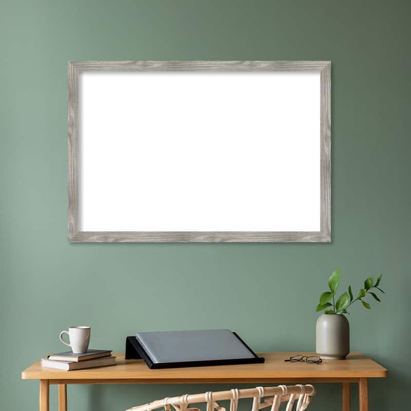 Amanti Art Dove Greywash Square Framed Dry Erase Magnetic Board