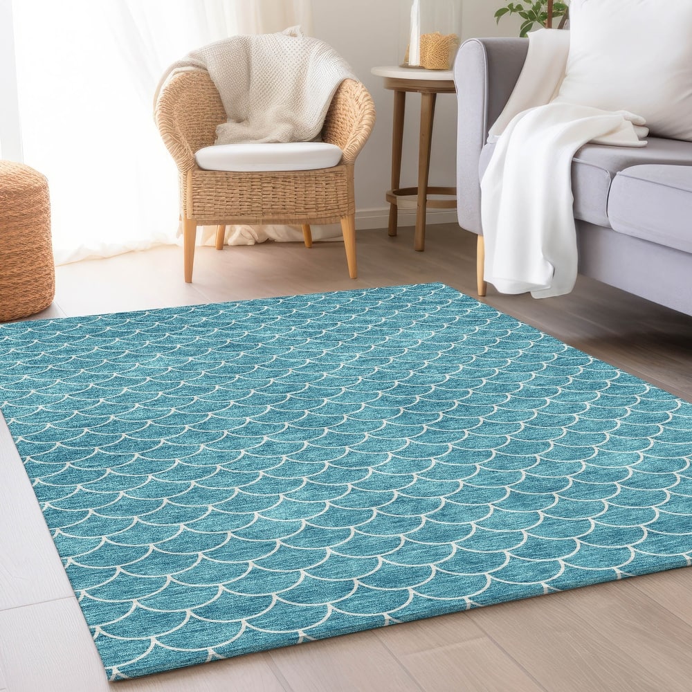 Premium Washable Super Soft Geo Scallops Mayfield Rug