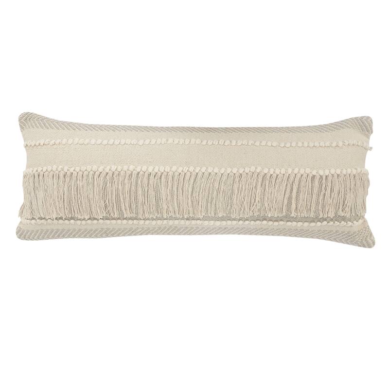 Sevita Willow Fringed Cotton Throw Pillow