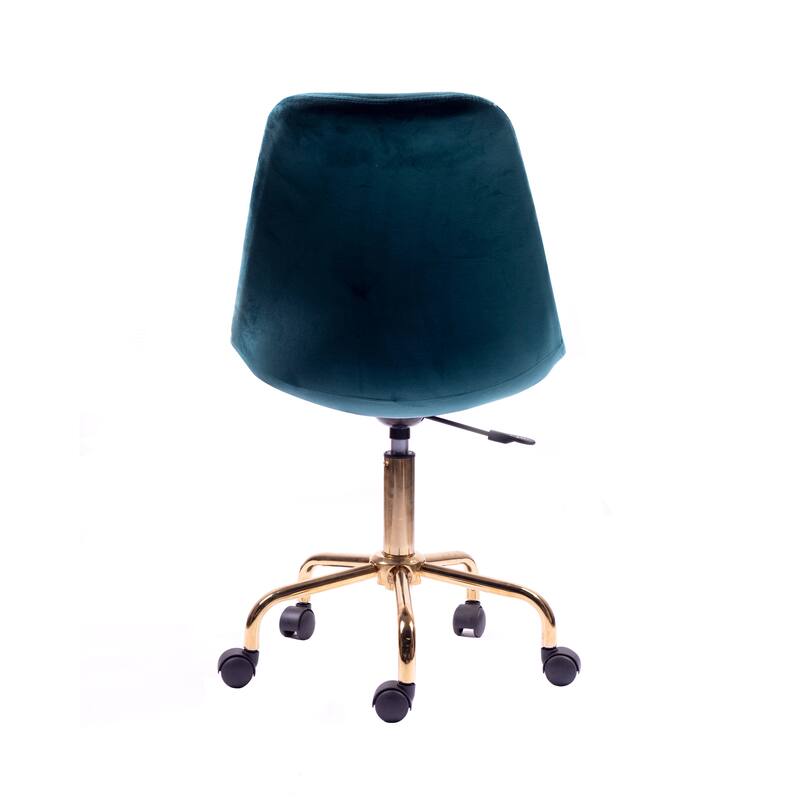 Porthos Home Ally Velvet Office Chair Gold Chrome Legs Gaslift Seat