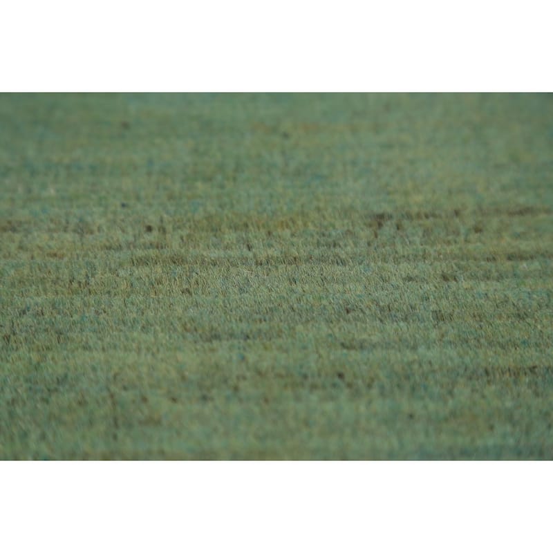 Green Gabbeh Oriental Rug Handmade Wool Carpet - 2'7" x 3'11"