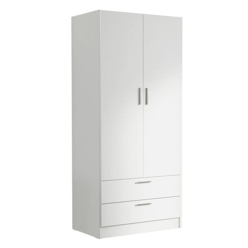 Madesa 2 Door 2 Drawer Wardrobe with Hanging Space 31"L
