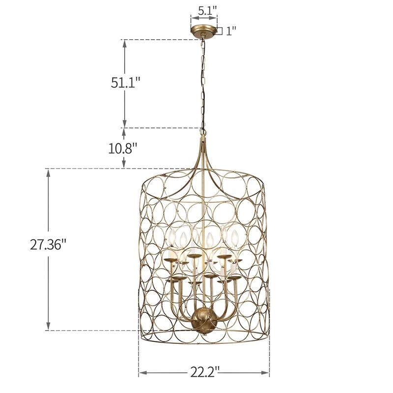 Luxury Cage Lantern, High Quality Cylinder Drum Chandelier 12 bulbs