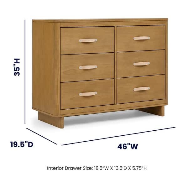 dimension image slide 1 of 3, Skye 6 Drawer Dresser with Interlocking Drawers by Delta Children