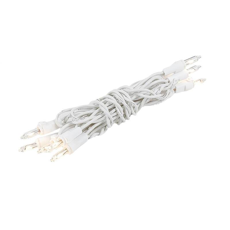 10 Light Clear Christmas Craft Mini Light Set, White Wire, 4' Long - String Lights