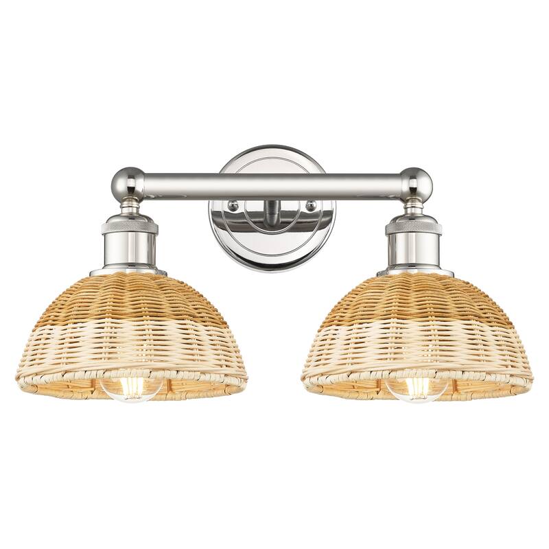 Innovations Lighting Endless Possibilities Edison - Bristol Natural II - 2 Light 17" Bath Vanity Light - Polished Nickel/Natural