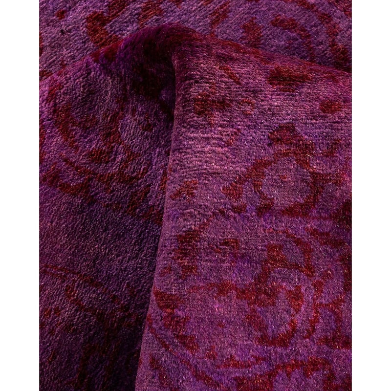 Overton Hand Knotted Wool Vintage Inspired Modern Contemporary Overdyed Pink Area Rug - 3' 2" x 5' 3"