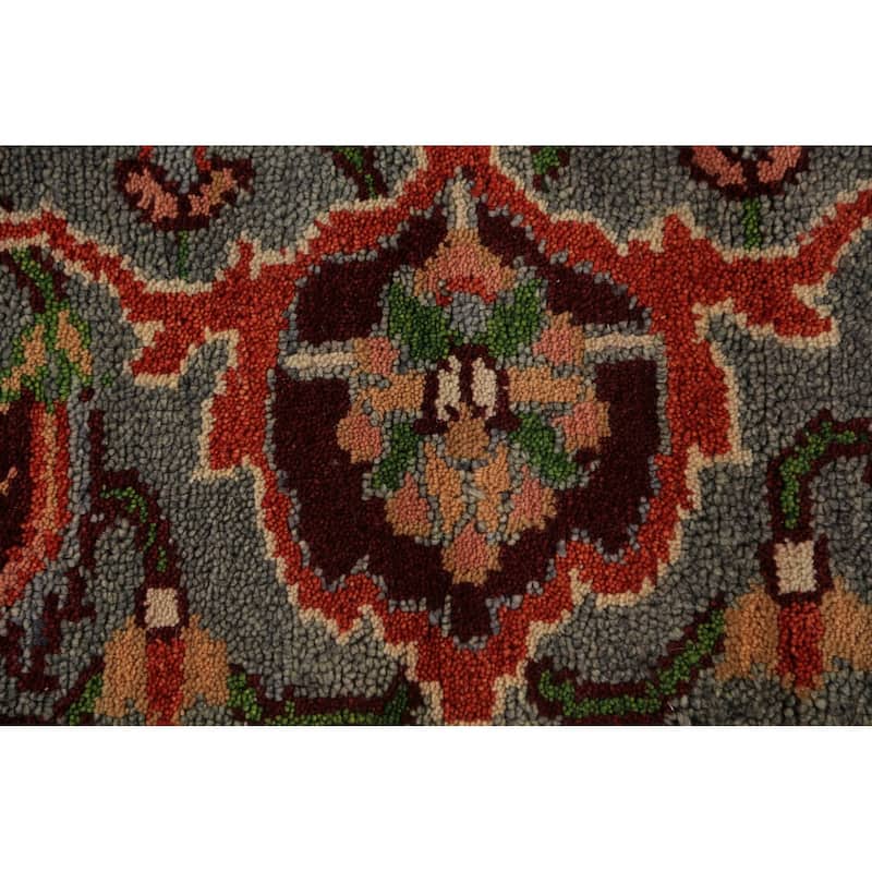 All-Over Floral Heriz Serapi Indian Area Rug Handmade Wool Carpet - 8'0"x 9'11"