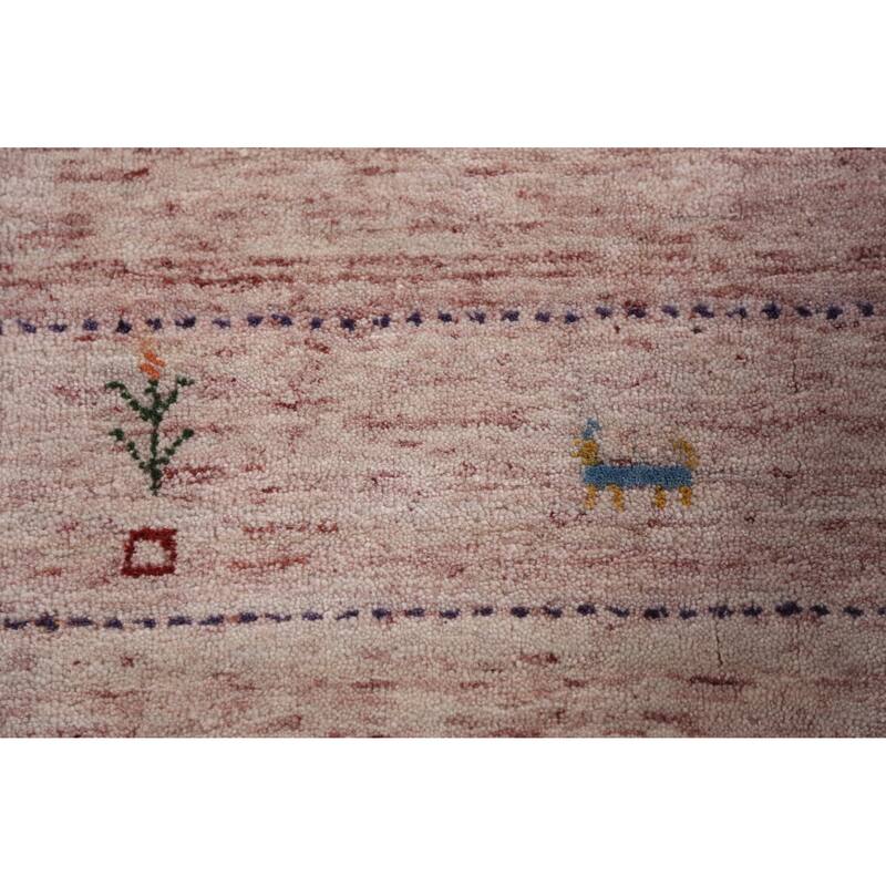 Hand Knotted Oriental 100% Wool Carpet Tribal Animal Pictorial Multi-Colored Gabbeh Area Rug - 11' 5'' X 8' 8''