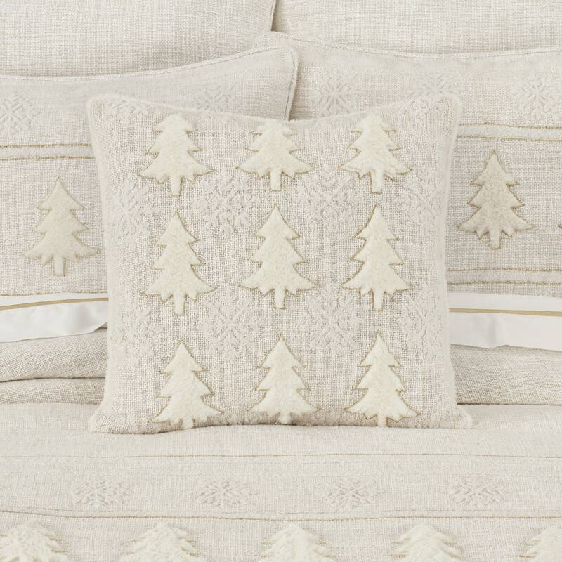 All That Glitters 18" Square Embellished Decorative Throw Pillow