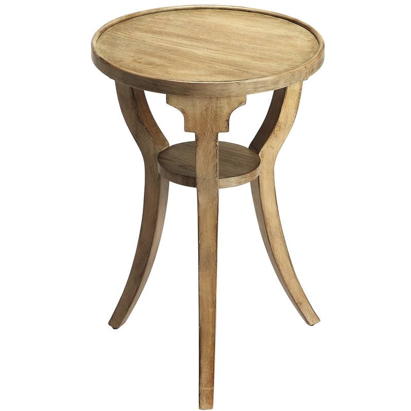 HomeRoots 24" Gray And Driftwood Manufactured Wood Round End Table With Shelf - 15.75 - Wood - 15.75