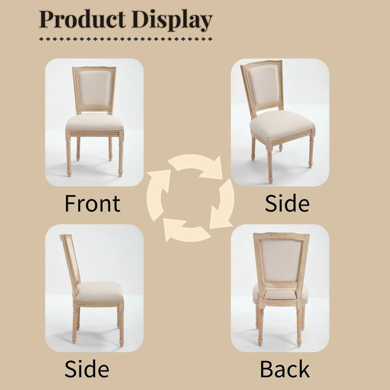 Reception Chair Beige Side Chair Vanity Chair Kitchen Chair Office Chair Coffee Chair Upholstered Chair with Wood Legs