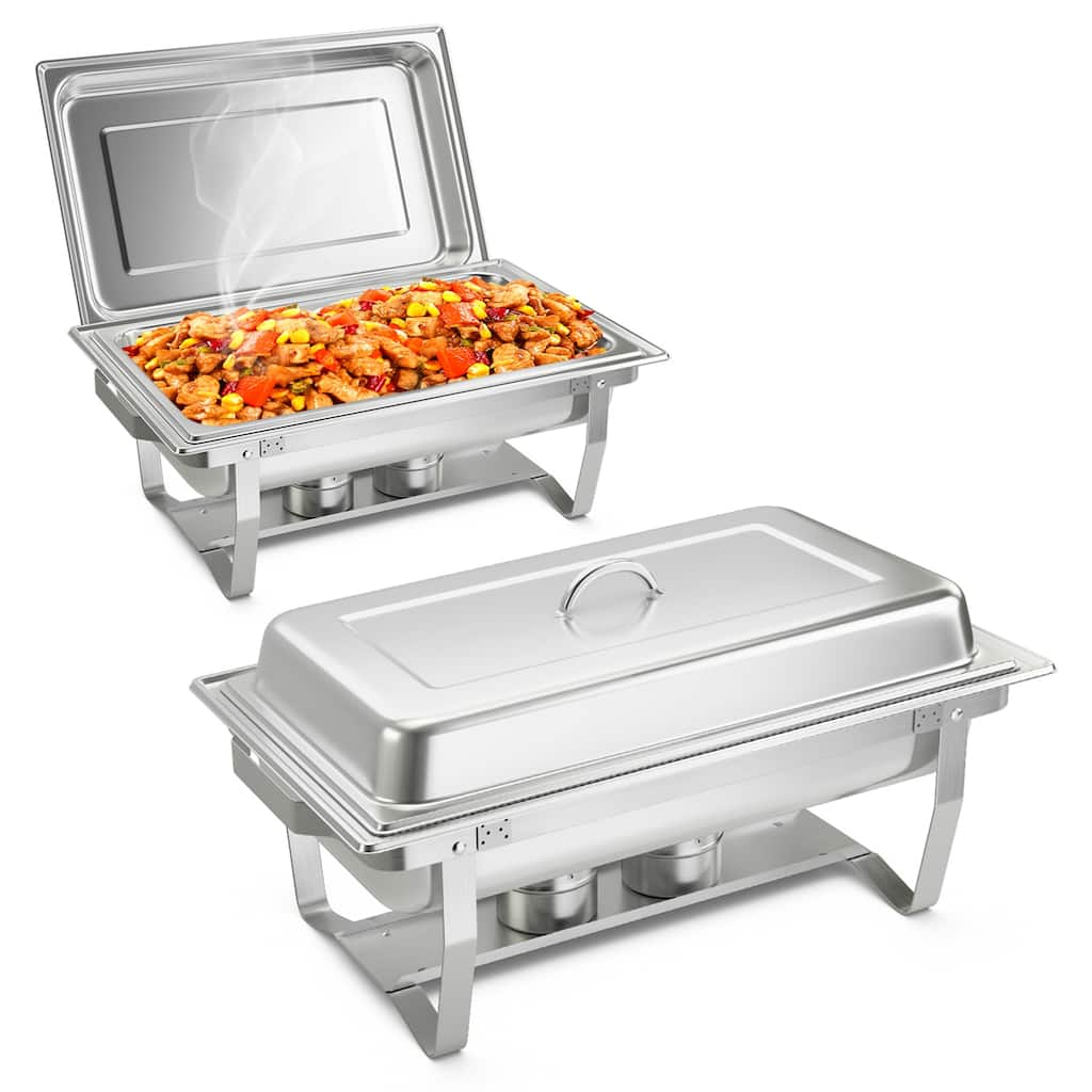 Costway Chafing Dish Buffet Set 2 Packs 9 QT Stainless Steel Chafers
