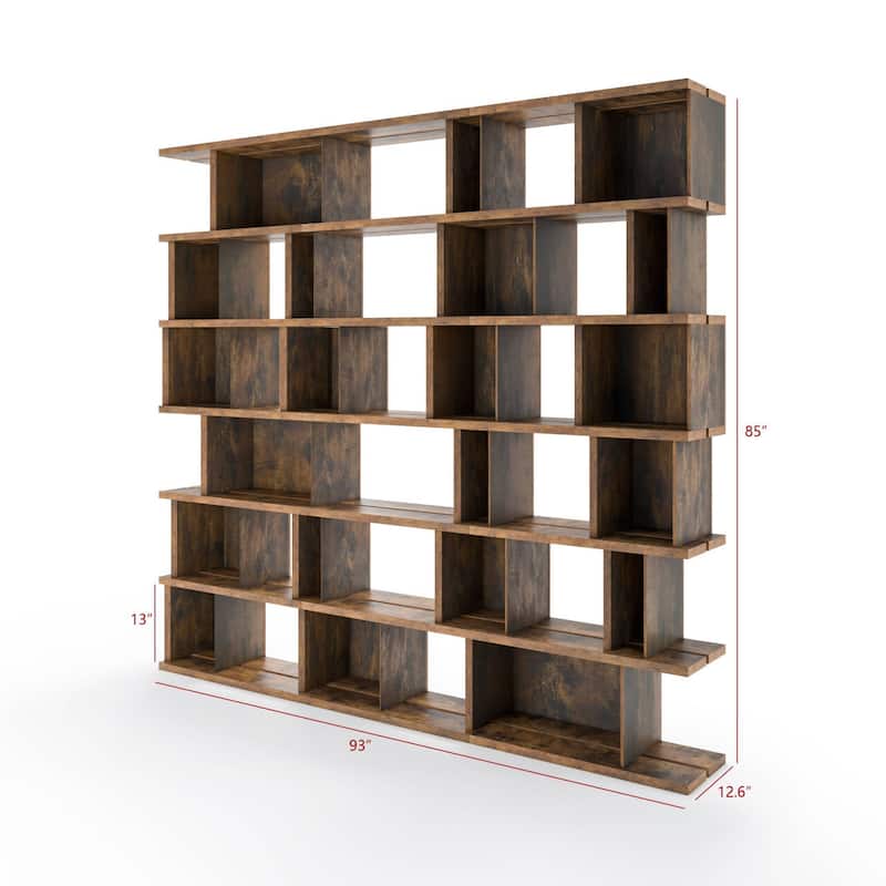 Davee Geometric Bookcase - 85" H x 93" W x 12.6" D