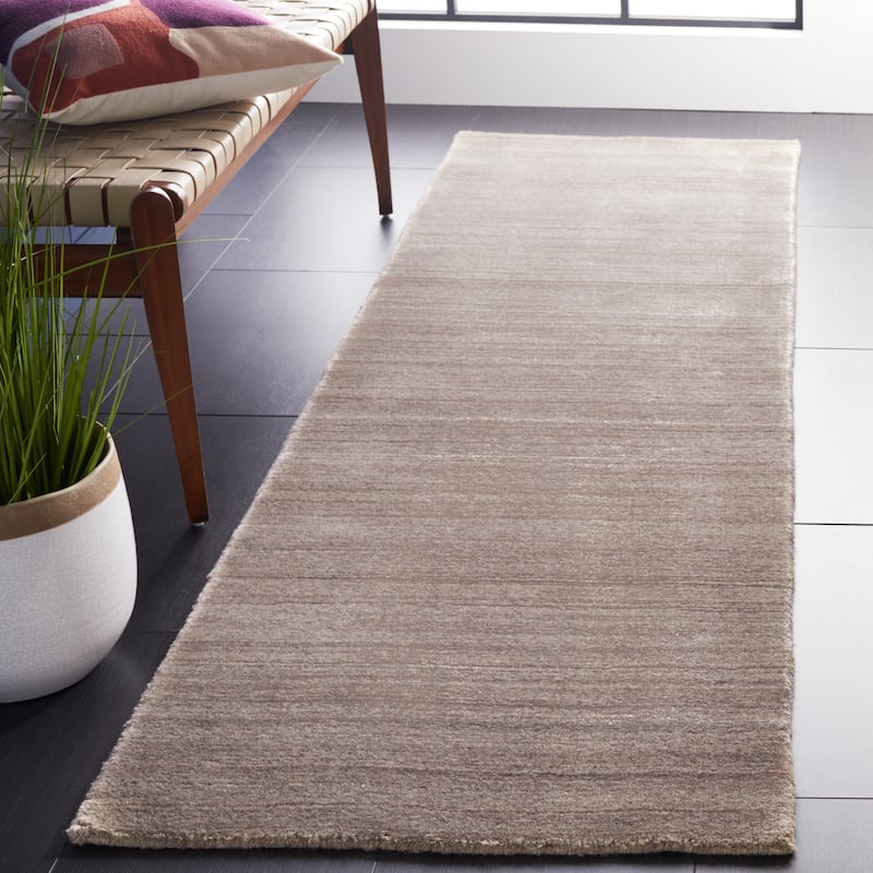 SAFAVIEH Handmade Himalaya Jessika Modern Wool Rug - 2'3" x 8' Runner - Taupe - Runner