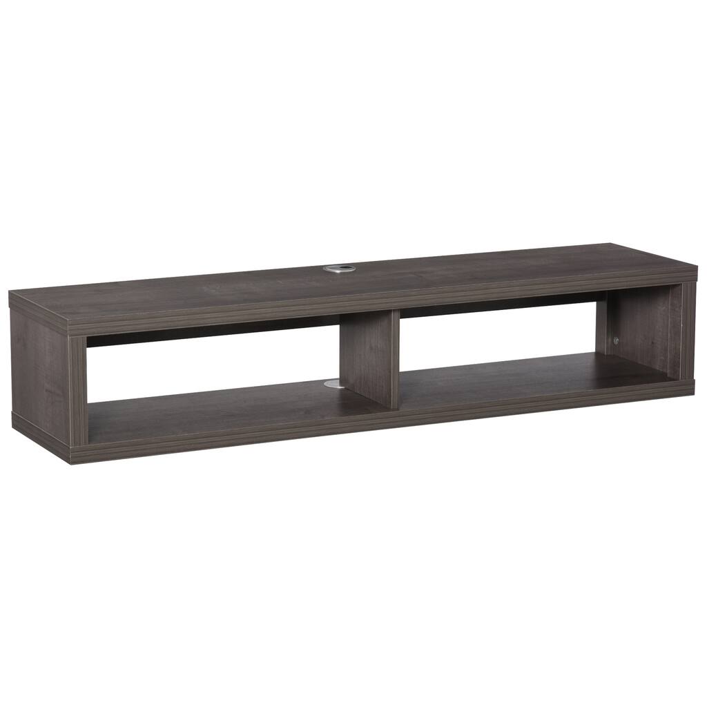 Dark Gray 47.75" Wall-Mounted TV Stand with Open Compartments for 50" TVs