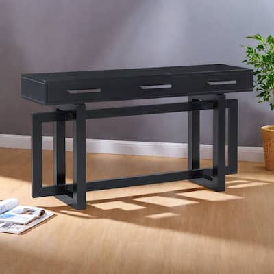 57" MDF Console Table with Three Drawers for Entryway, Hallway, Living Room