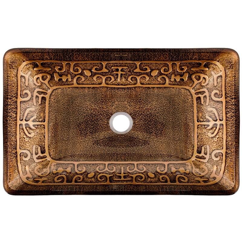 VIGO Donatello 23"L x 15"W x 5"H Glass Rectangular Vessel Bathroom Sink