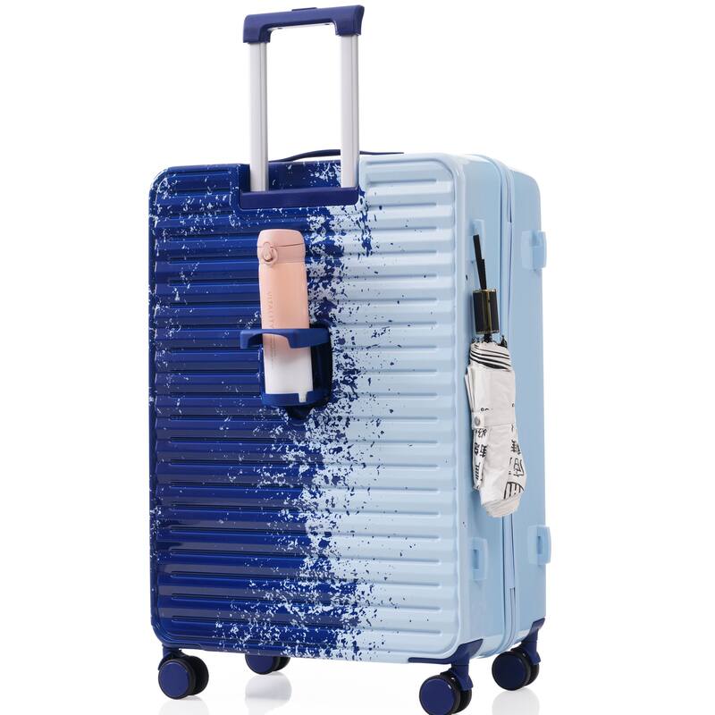 3 Piece Luggage Sets Expandable Suitcases with Front Pocket, TSA Lock USB Interface and Universal Wheel & Cup Holder