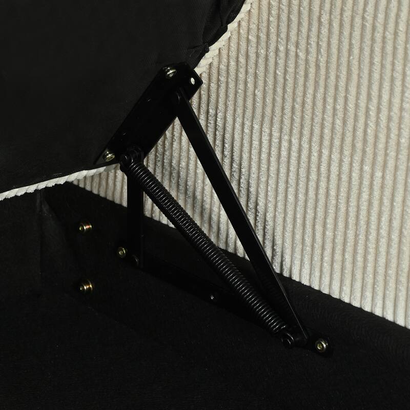 Convertible Sectional Sofa with L-Shaped Storage Chaise, Corner Sofa with Cup Holder & USB Ports, Corduroy Fabric Sleeper Sofa