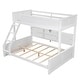 preview thumbnail 36 of 48, Twin XL / Full XL over Queen Bunk Bed with Open Cabinets and Charging Station, Storage Kids Bed Frame with Ladder
