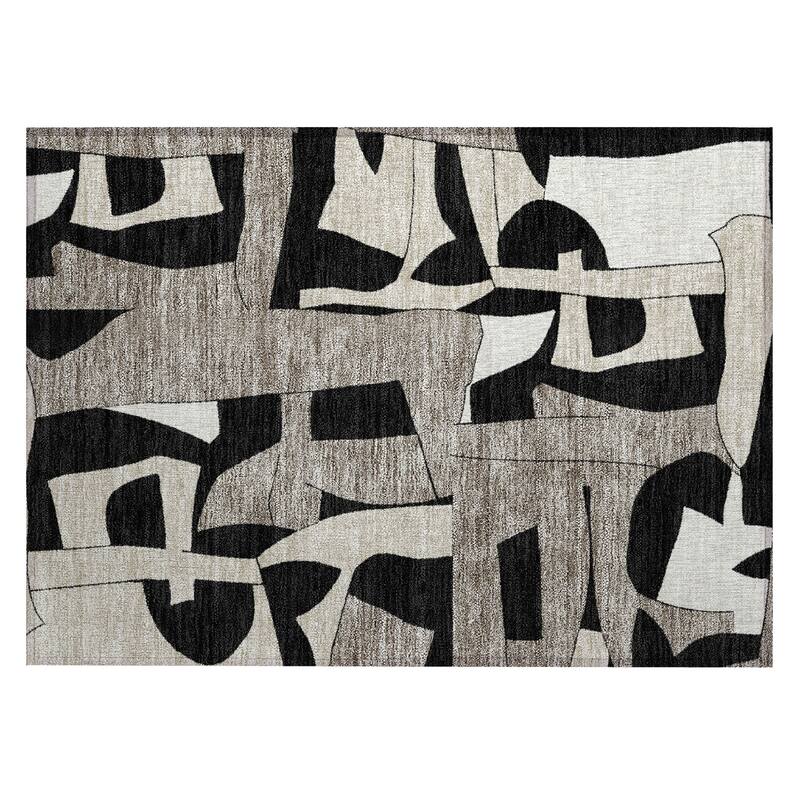 Machine Washable Indoor/ Outdoor Modern Crestone Chantille Rug