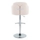 preview thumbnail 25 of 53, Porch & Den Dahlia Adjustable Bar Stool with Rounded T Footrest (Set of 2) Cream Fabric/Chrome