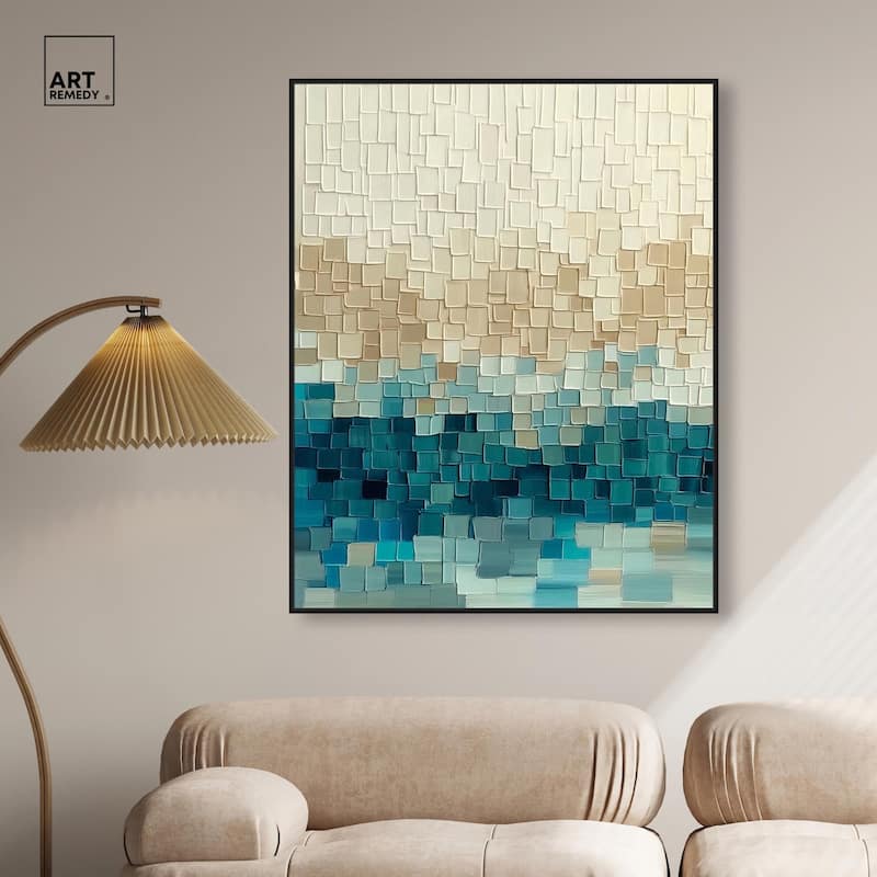 Pixelated Sea II Canvas by Art Remedy