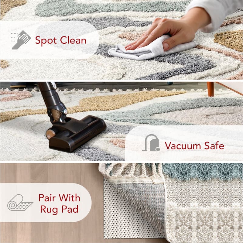 Nuloom Abstract Striped Kids Tassel Area Rug