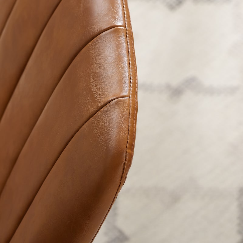 Art Leon Faux Leather Swivel Accent Arm Chair