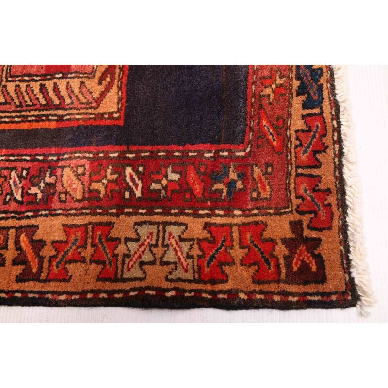 ECARPETGALLERY Hand-knotted Konya Anatolian Dark Navy, Red Wool Rug - 3'8 x 9'3