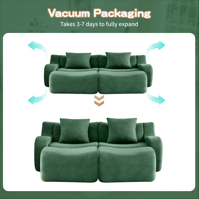 GDF Studio - Fairford 2-Seat Modular Sofa with Chaise & Curved Armrests