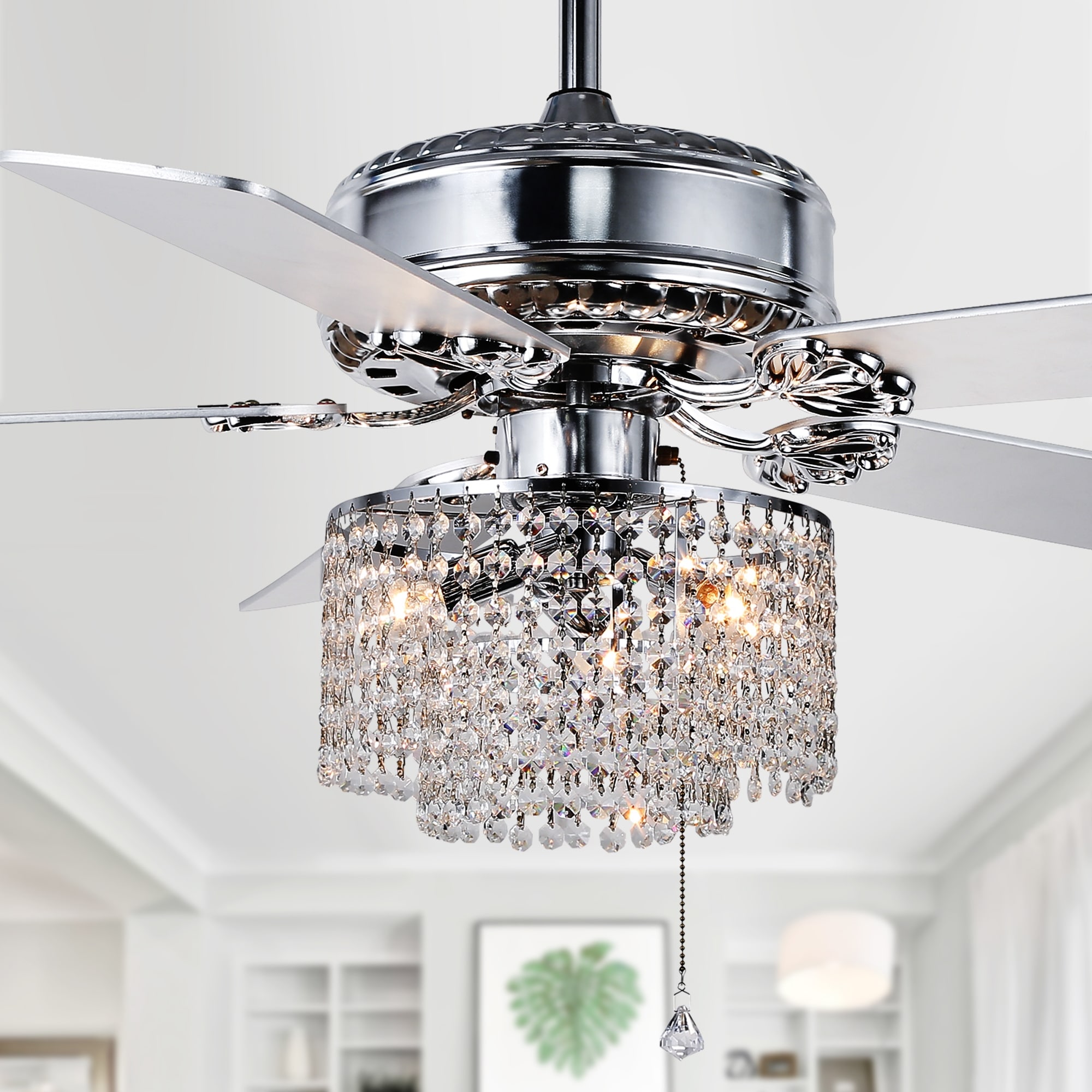 Overstock chandelier top ceiling fan
