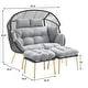 preview thumbnail 19 of 23, Gymojoy Double Wicker Egg Chair Outdoor Oversized Egg Chair