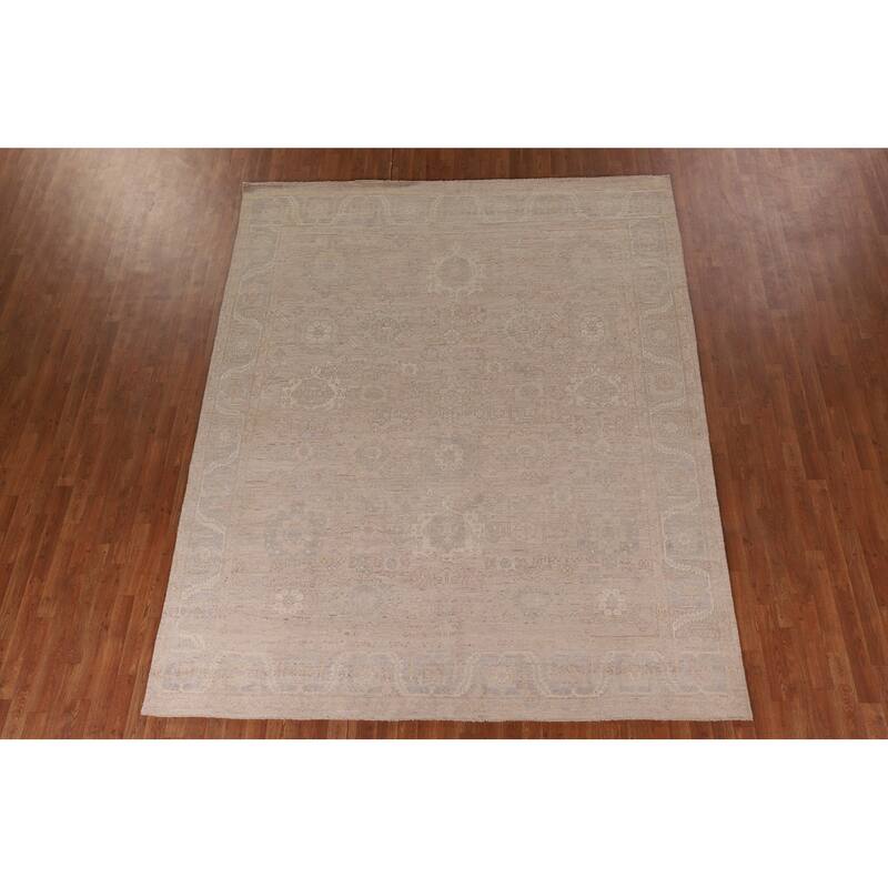 Earth Tone Vegetable Dye Oushak Area Rug Handmade Wool Carpet - 8'3" x 10'2"