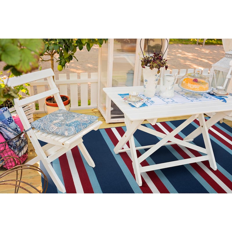 Voavah Blue Hand-Made Flatweave Indoor/Outdoor Area Rug
