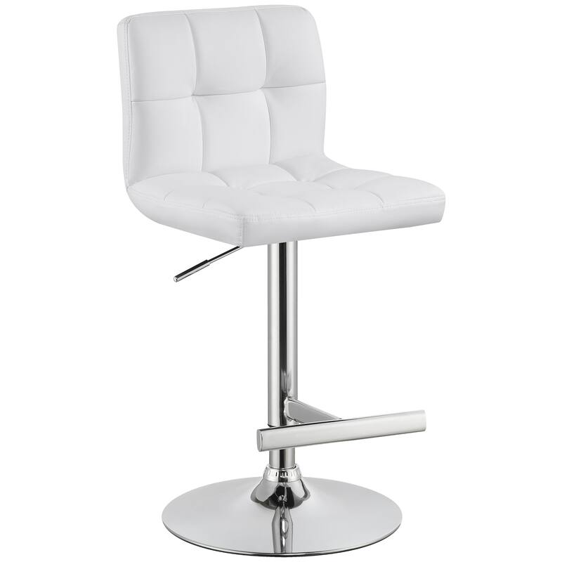Lenny Upholstered Adjustable Bar Stool Black (Set of 2)
