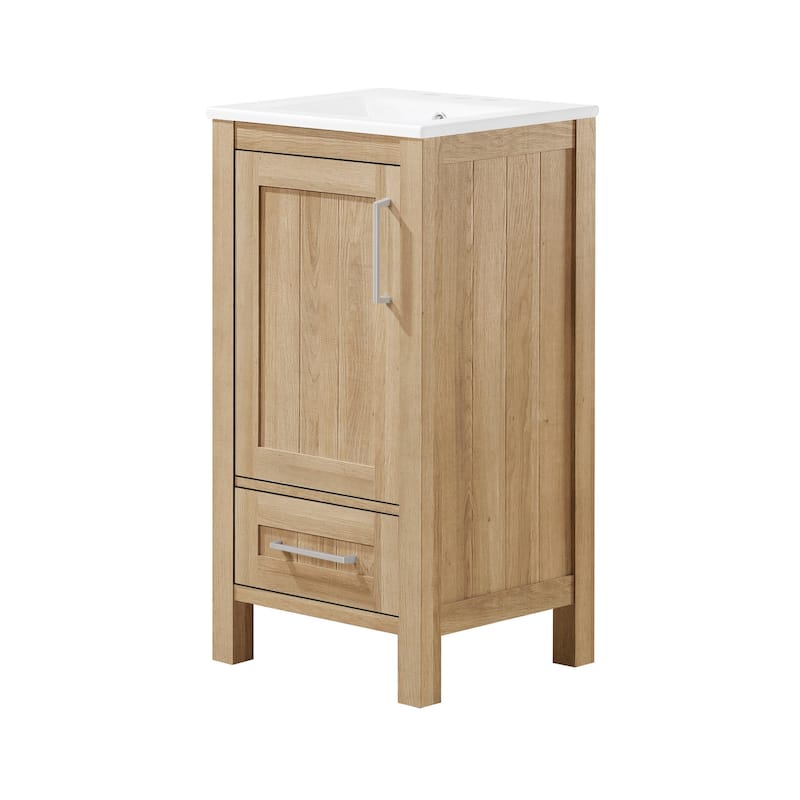Ove Decors Kansas 18" Bathroom Vanity Top and Backslplash, White Oak