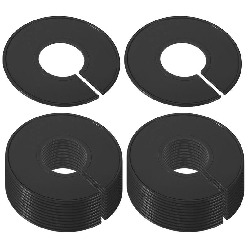 24pcs Clothes Dividers Clothing Rack Size Dividers Round Separator - Black