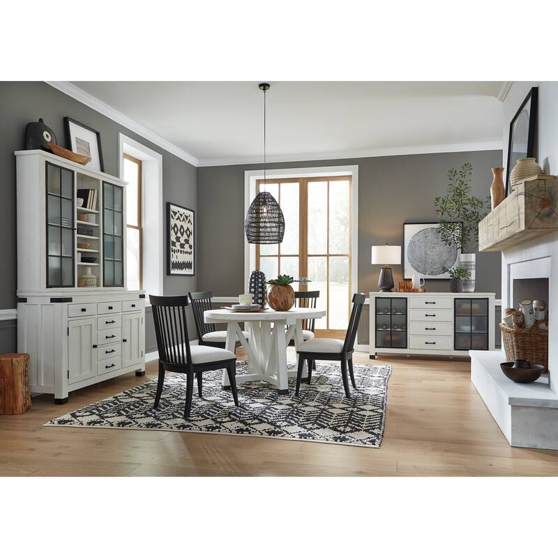 Magnussen Home Harper Springs Silo White Server - 54''W x 18''D x 37''H