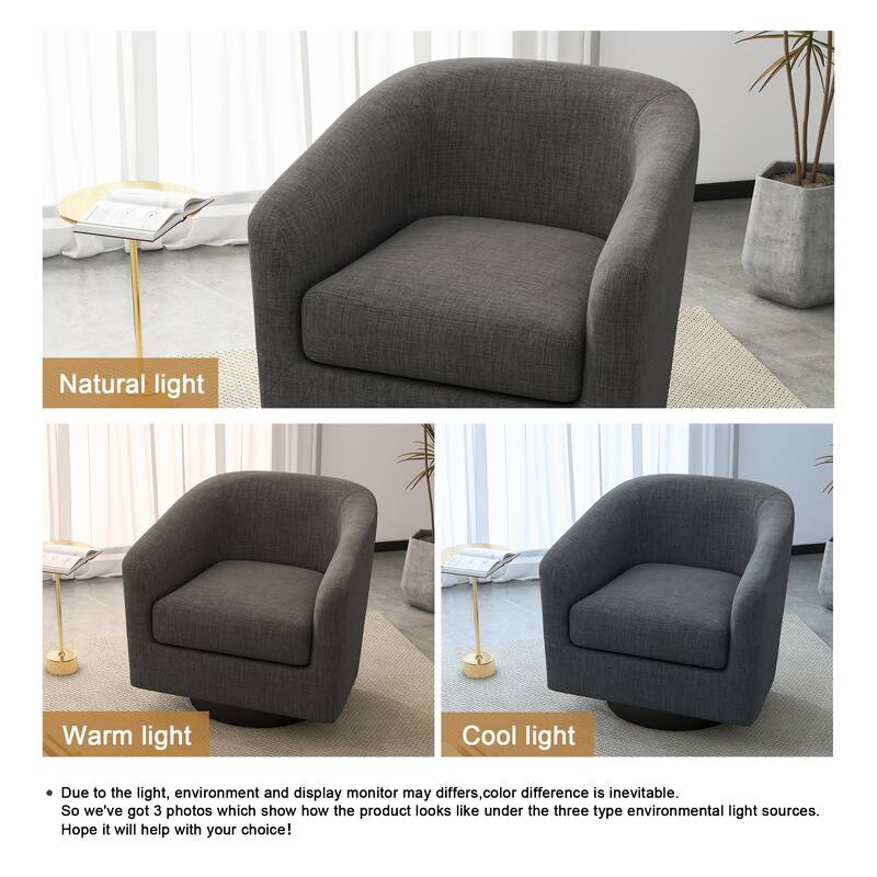 Modern 360°Swivel Accent Chairs Barrel Armchairs