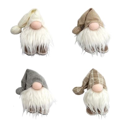 6 inch Country Gnomes, Set of 4 - white