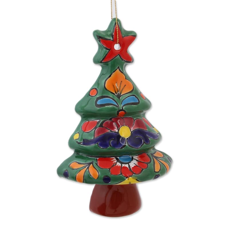 Novica Handmade Talavera Celebration Ceramic Ornaments (Pair)