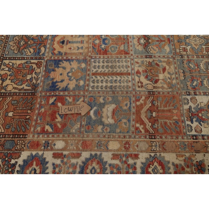 Geometric Bakhtiari Persian Vintage Rug Handmade Wool Carpet - 6'10"x 10'2"