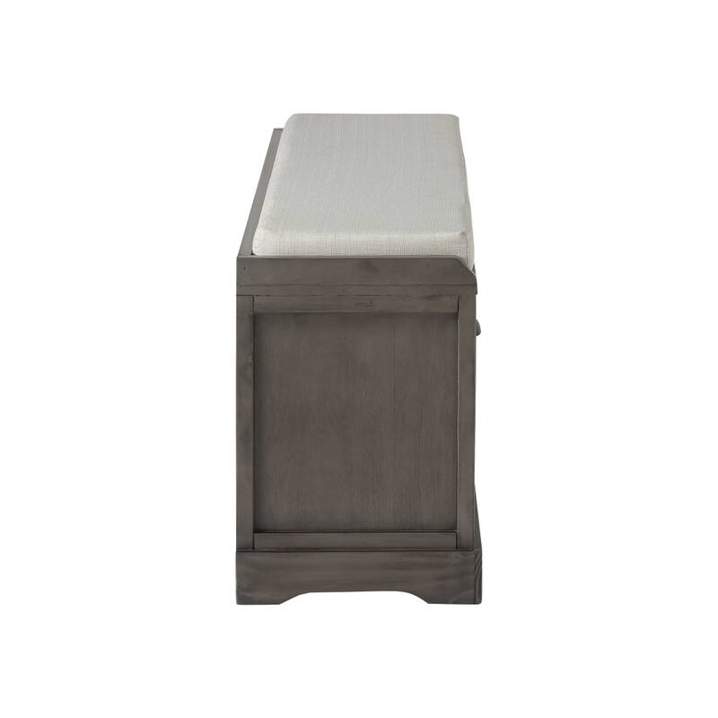 44 in. W Collection Wood Storage Bench with 3 Drawers and 3 Baskets