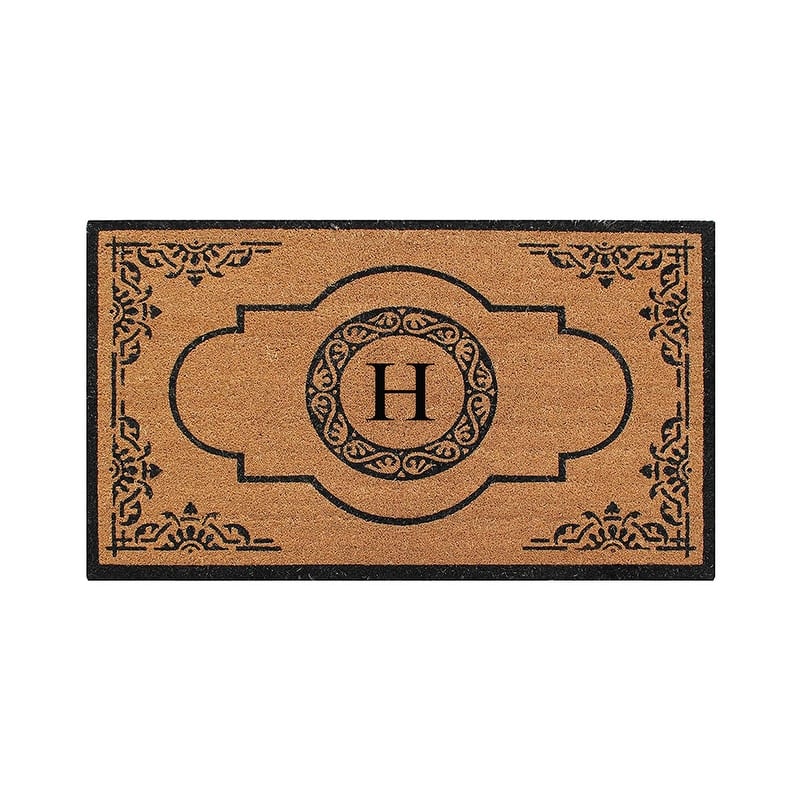 A1HC Abrilina Hand Crafted Heavy Duty Outdoor Monogram Doormat 36"X72" - H
