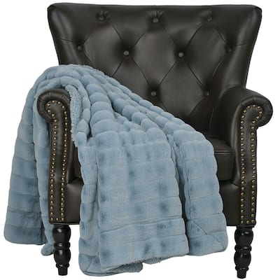 Ultra Soft Sherpa Throw Blanket 60 x 80 Reversible Ribbed 8 Colors