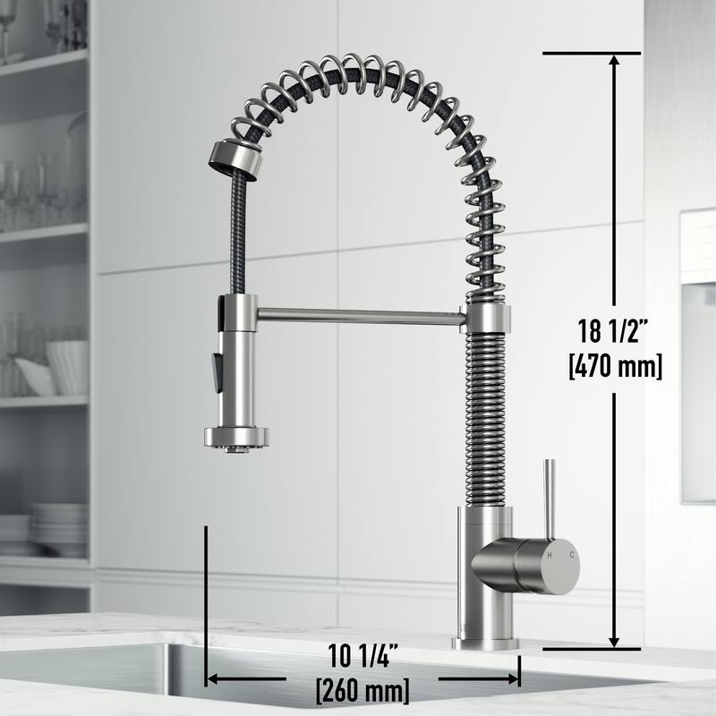 VIGO Edison 19" H Single Handle Pull-Down Sprayer Kitchen Faucet