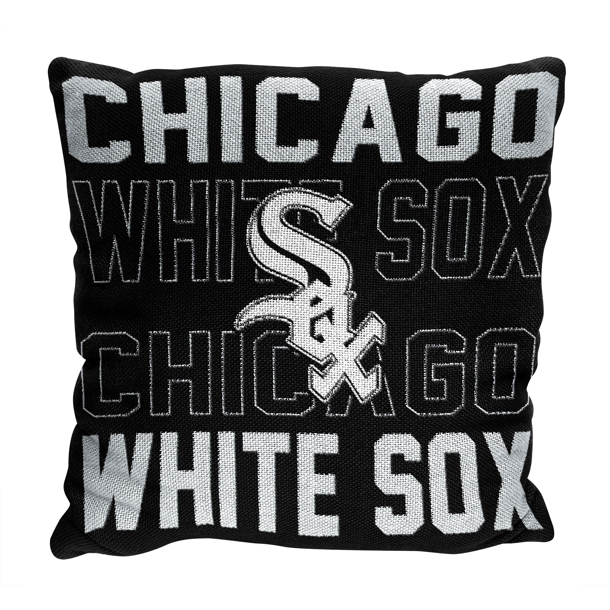 MLB 130 White Sox Stacked Pillow Black