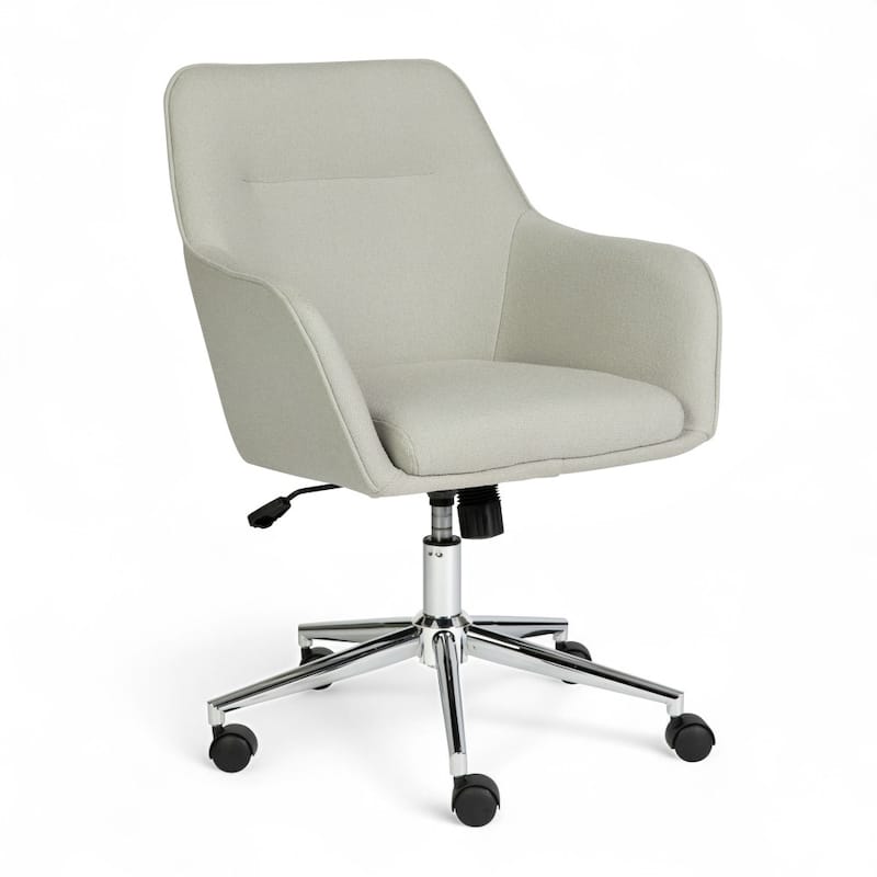Martha Stewart Rayna Upholstered Swivel Office Chair with Metal Frame